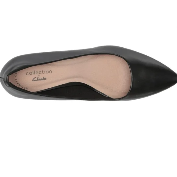 NEW Women's Clarks Linvale Jerica Black Pointed Toe Pumps Size 8 Wide - Picture 3 of 9